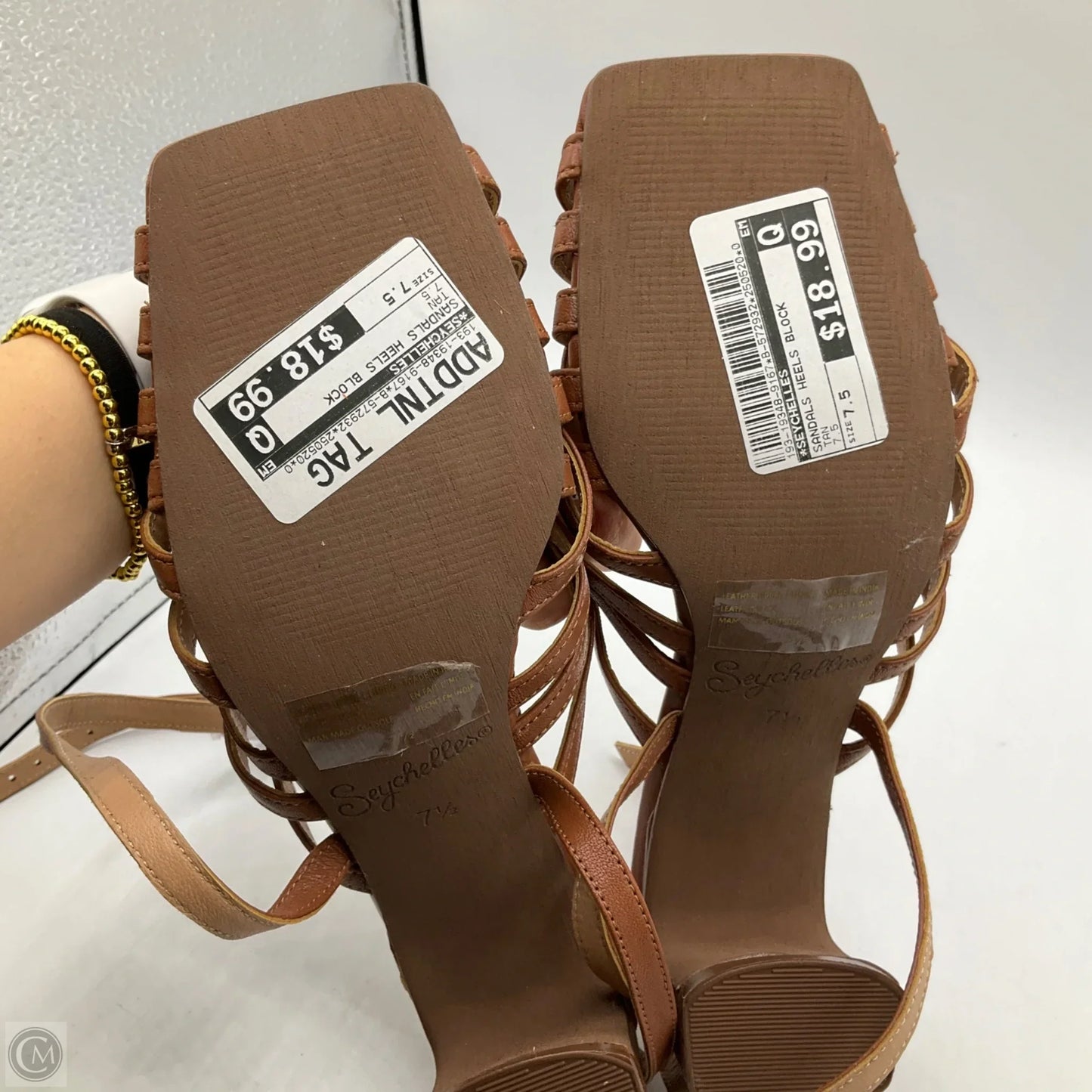 Sandals Heels Block By Seychelles In Tan, Size: 7.5