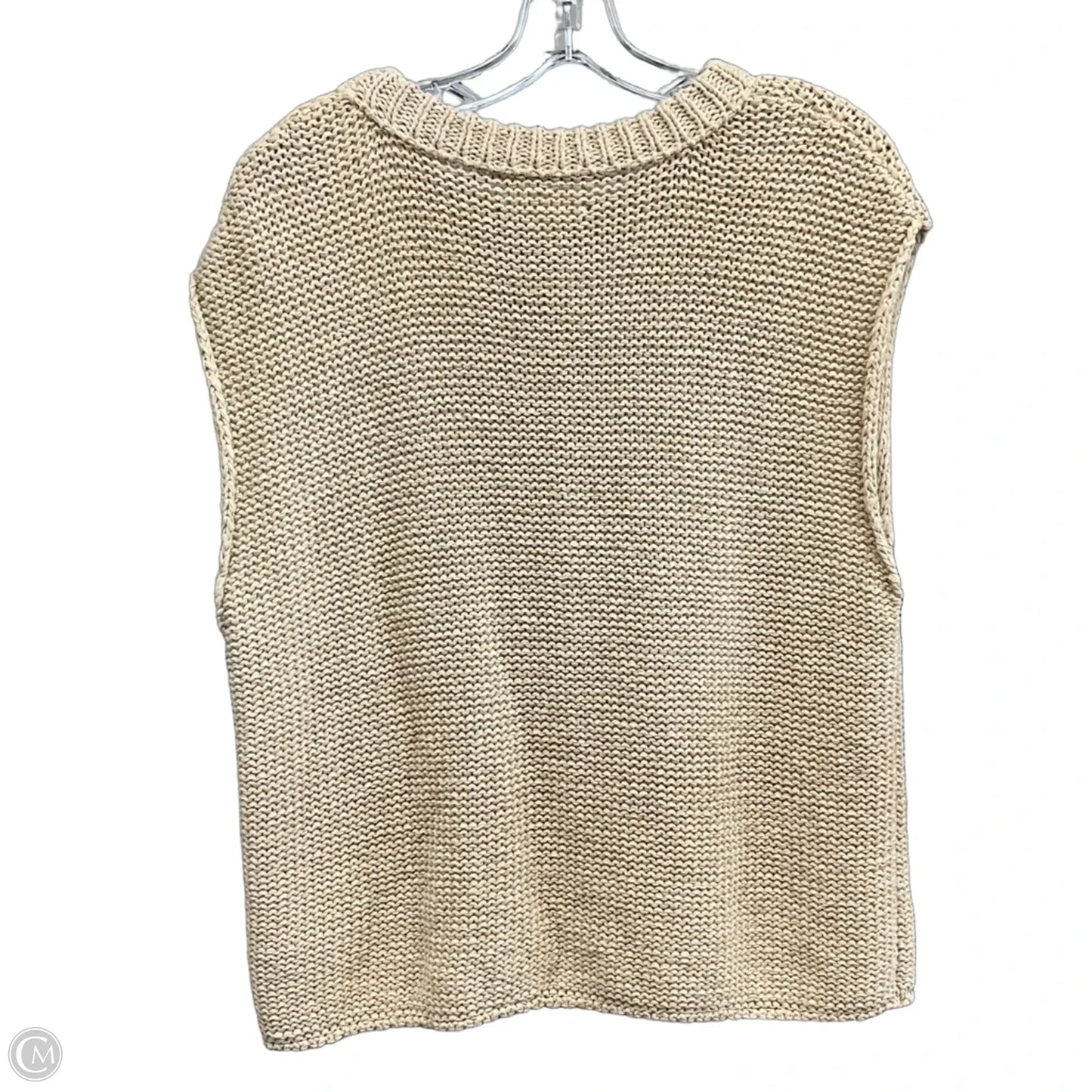 Sweater Short Sleeve By Velvet In Beige, Size: S