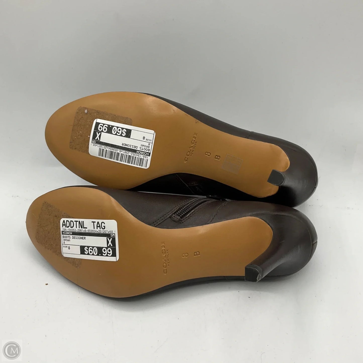 Boots Designer By Coach In Brown, Size: 8