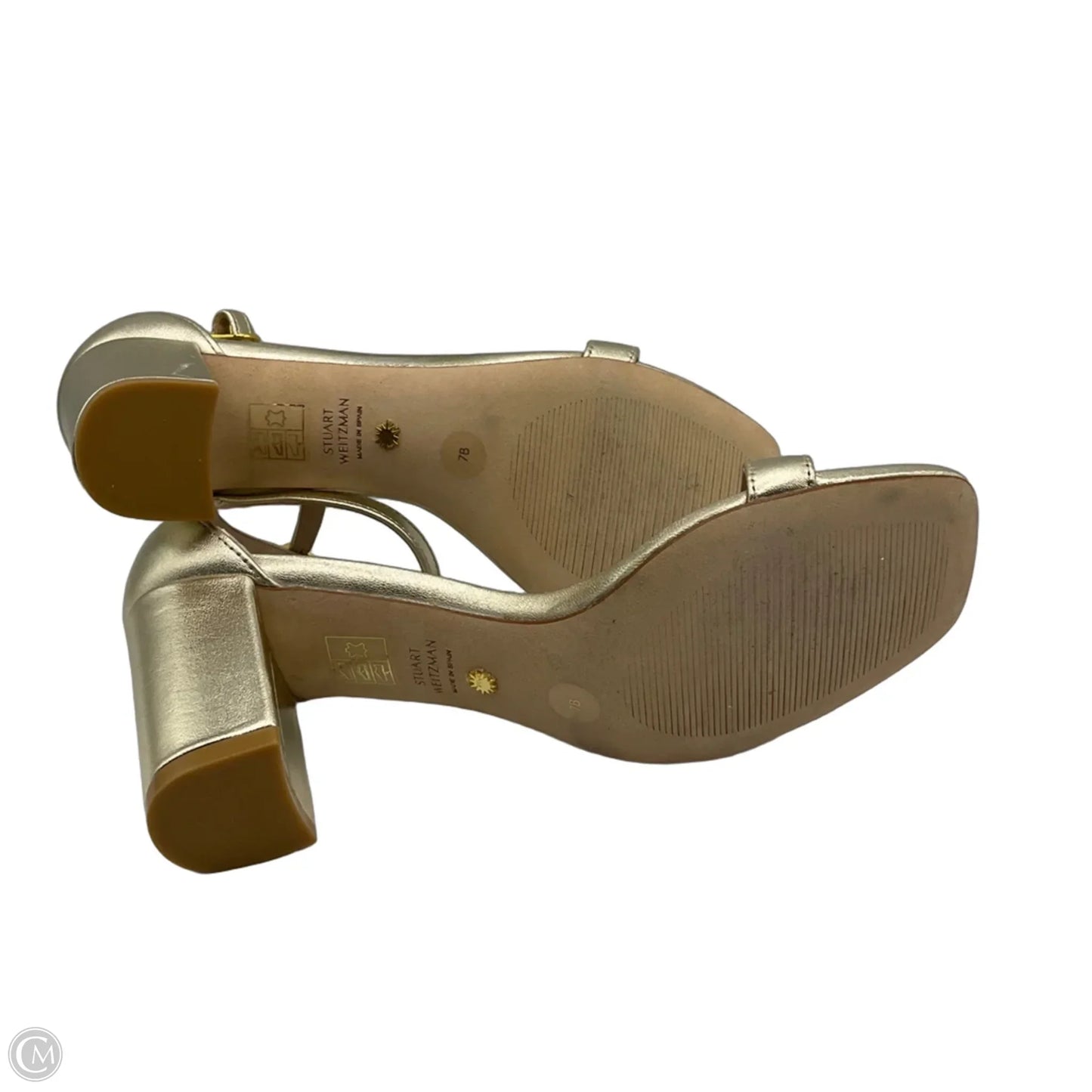 Sandals Designer By Stuart Weitzman In Gold, Size: 7