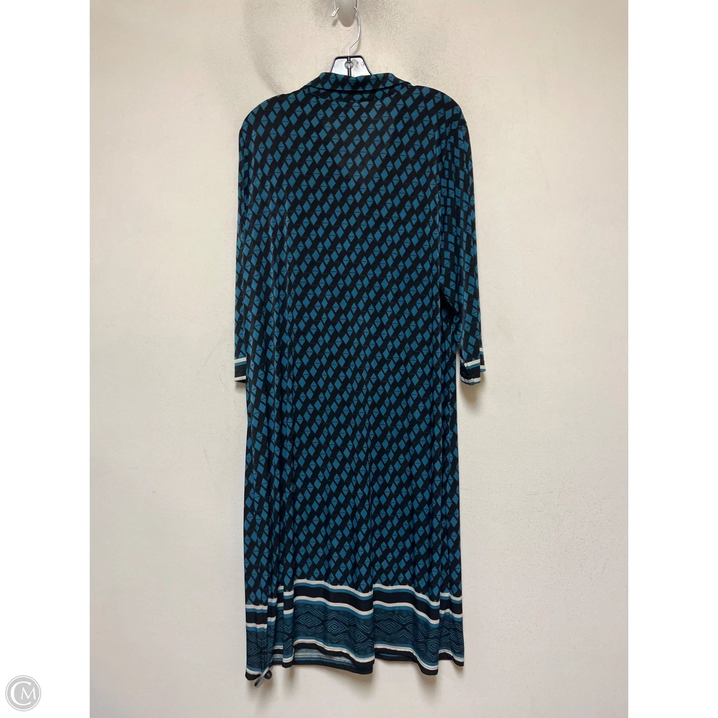 Dress Casual Maxi By Mlle Gabrielle In Black & Blue, Size: 3x