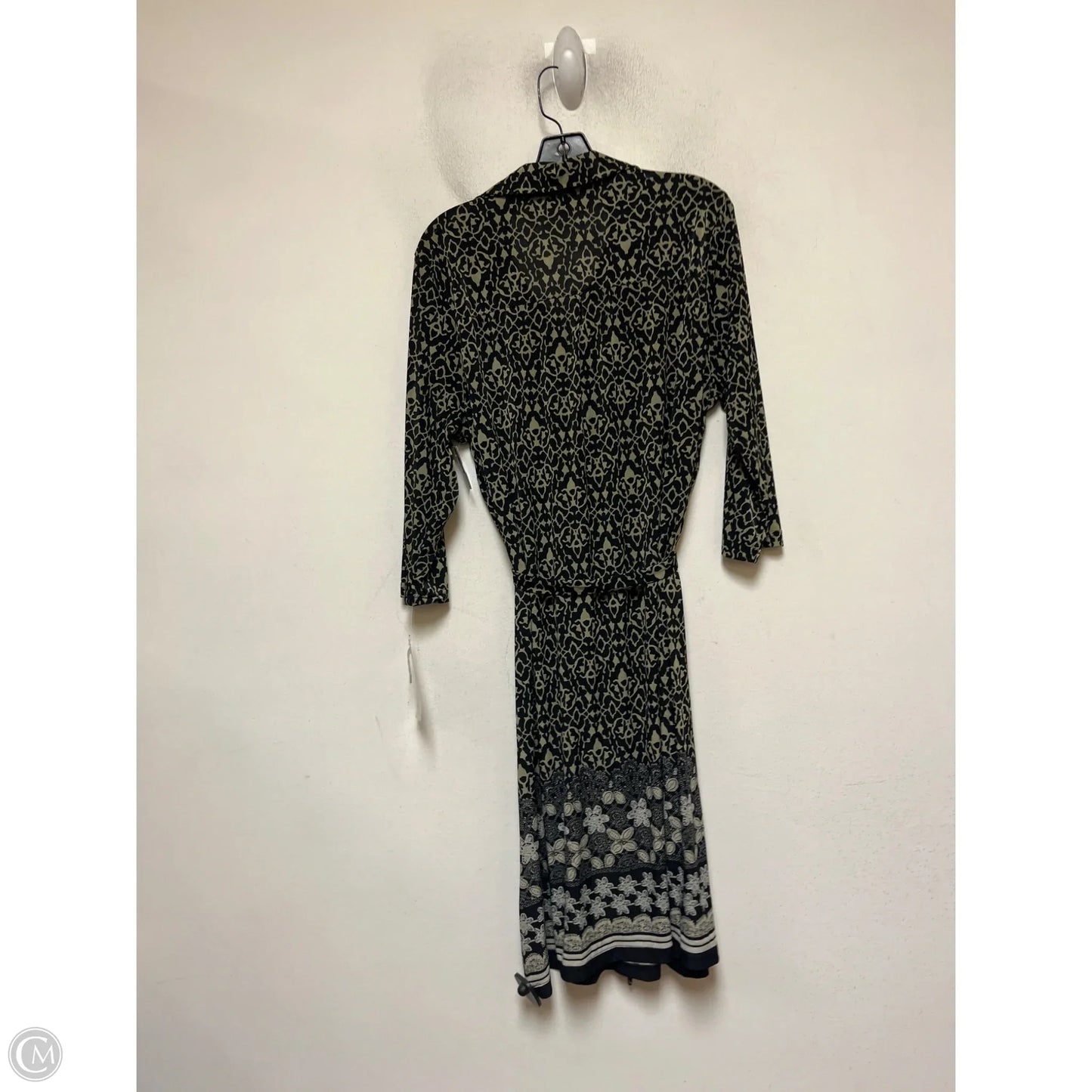 Dress Casual Midi By Mlle Gabrielle In Black & Green, Size: 2x