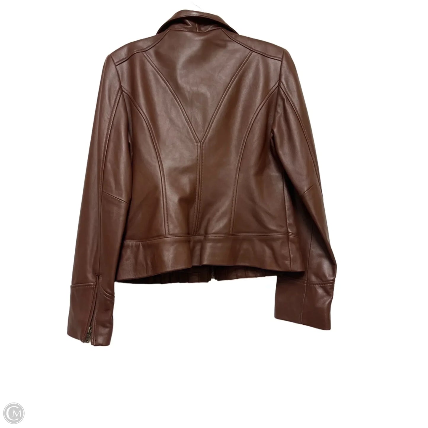 Jacket Leather By Clothes Mentor In Brown, Size: S