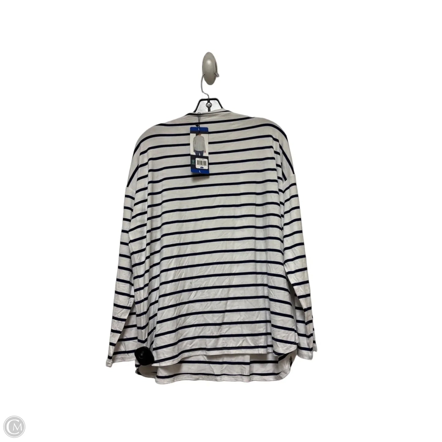 Top Long Sleeve Basic By Gap In Striped Pattern, Size: L