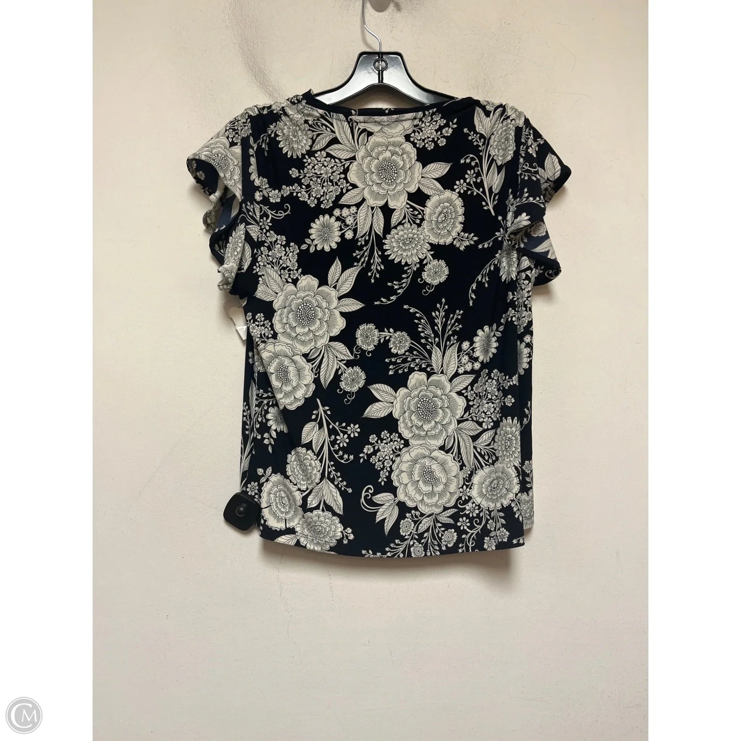 Top Short Sleeve By Tommy Hilfiger In Blue & White, Size: S