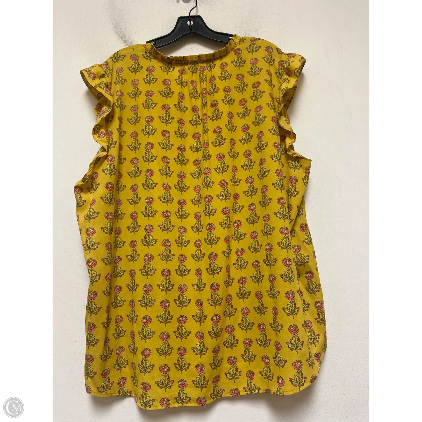 Top Sleeveless By Loft In Pink & Yellow, Size: 2x