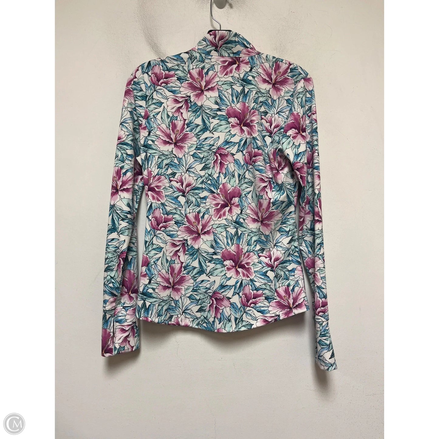 Athletic Top Long Sleeve Collar By Tommy Bahama In Floral Print, Size: S