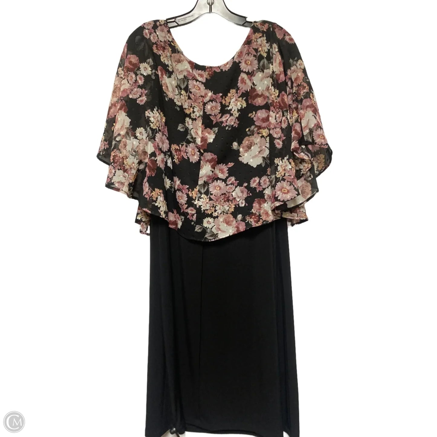 Dress Casual Midi By Connected Apparel In Floral Print, Size: 2x