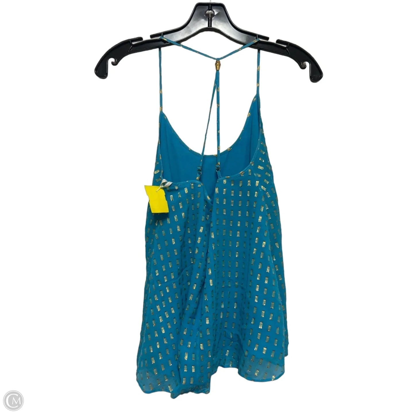 Top Sleeveless Designer By Lilly Pulitzer In Blue & Gold, Size: Xxs