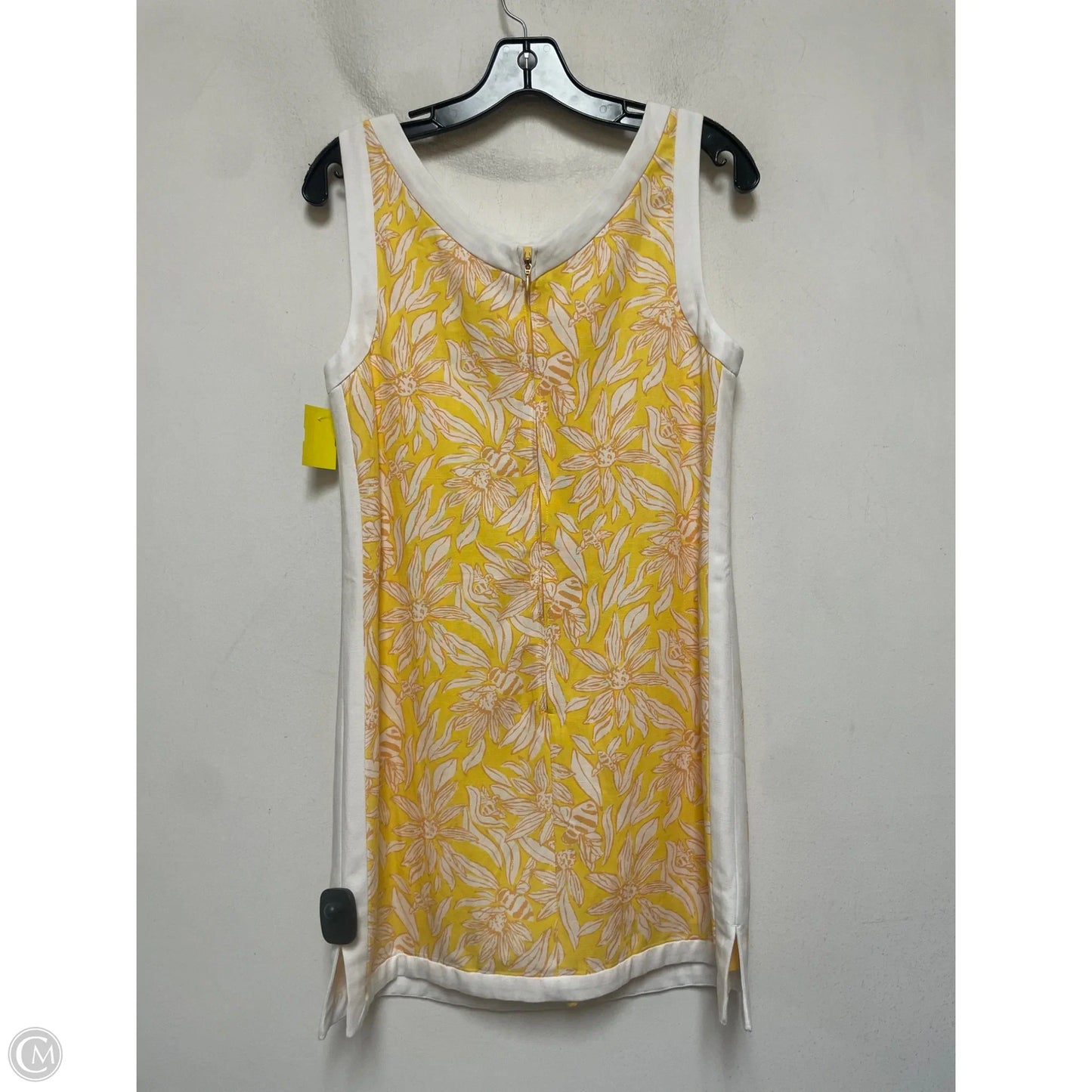 Dress Designer By Lilly Pulitzer In White & Yellow, Size: 6