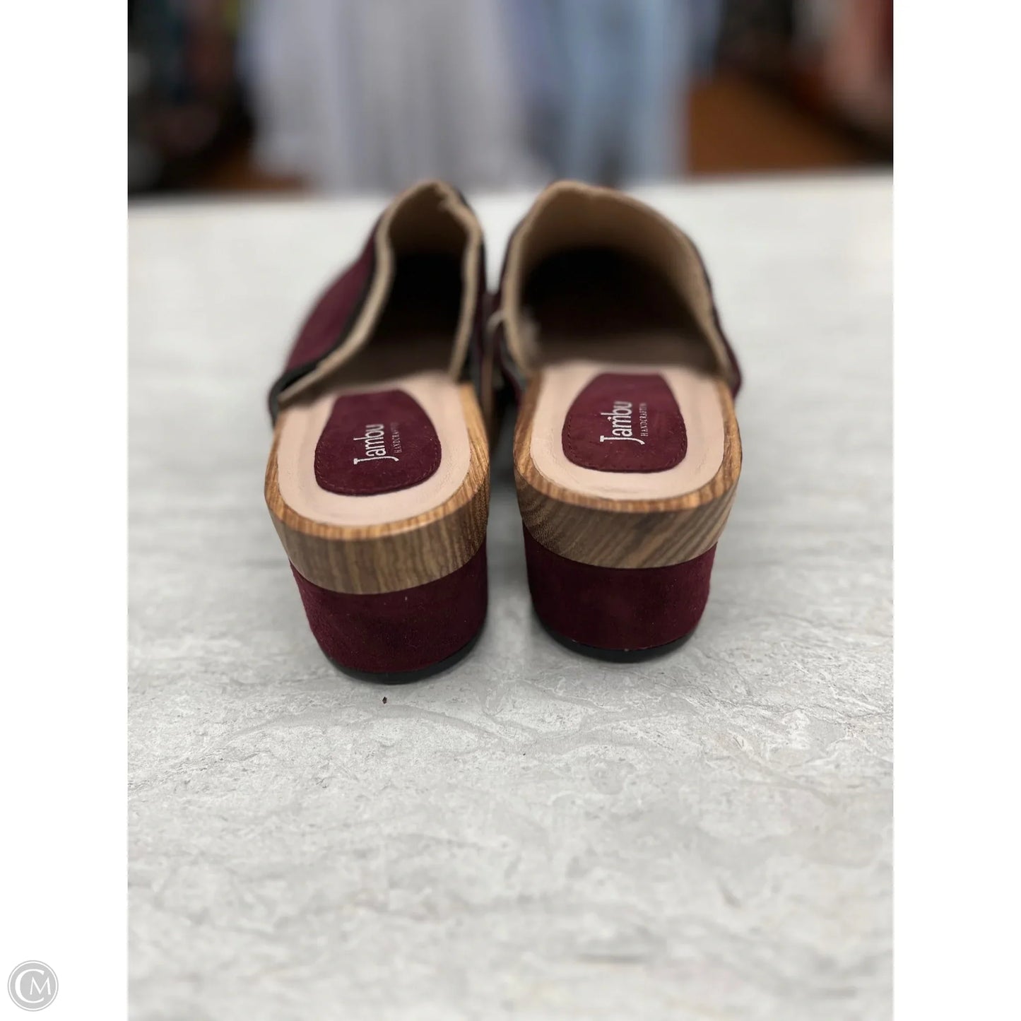 Shoes Heels Block By Jambu In Maroon, Size: 9