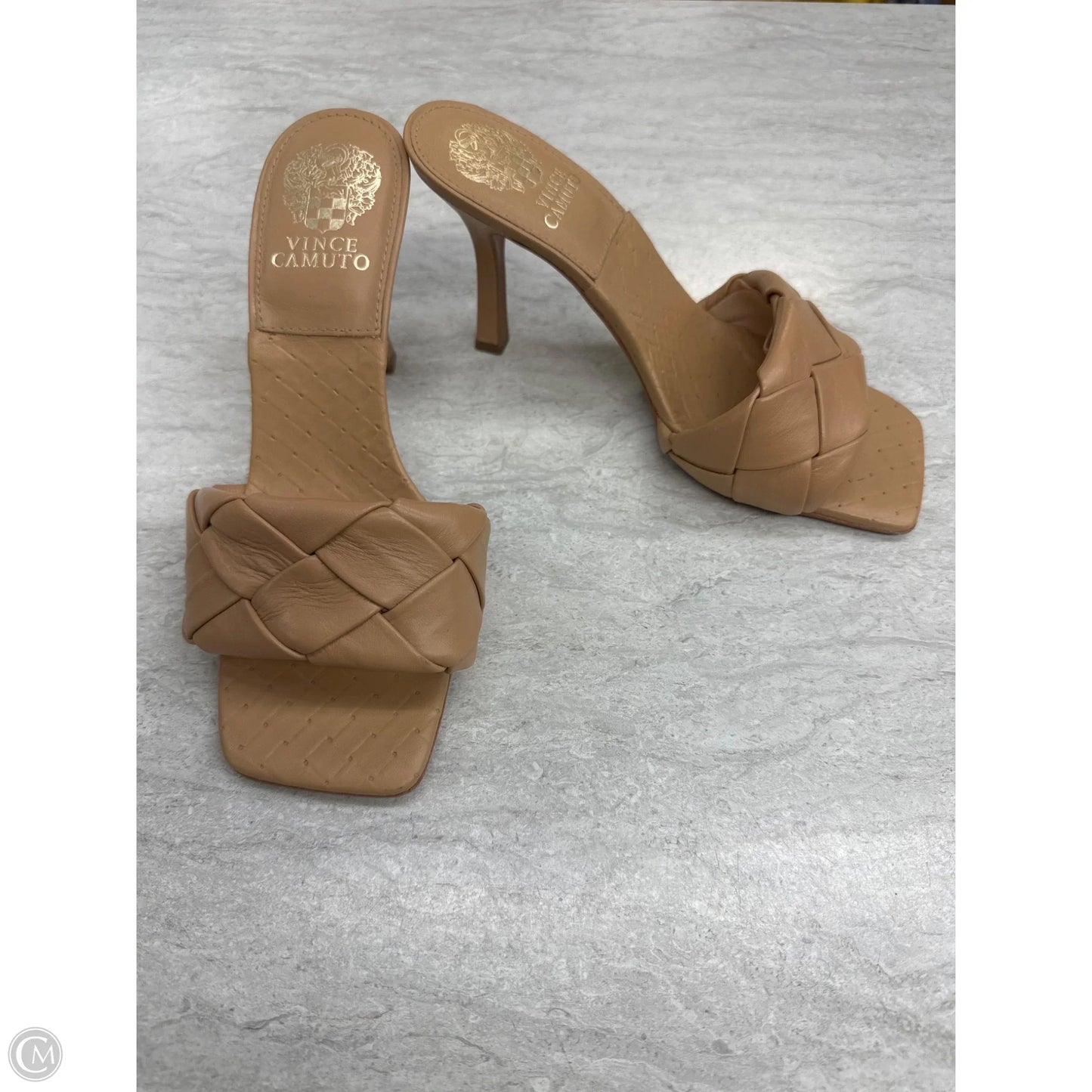 Sandals Heels Kitten By Vince Camuto In Tan, Size: 7