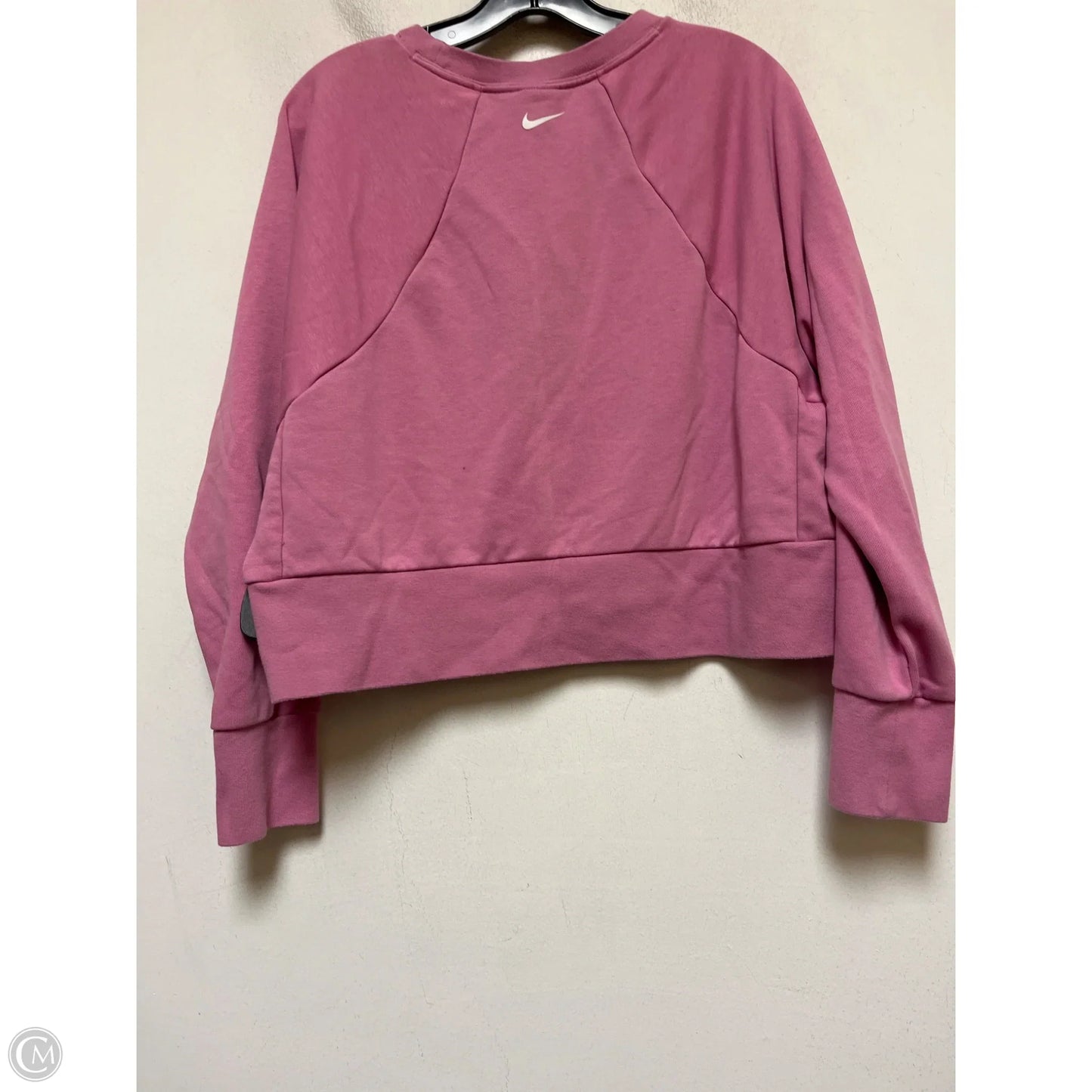 Athletic Top Long Sleeve Crewneck By Nike Apparel In Pink, Size: M