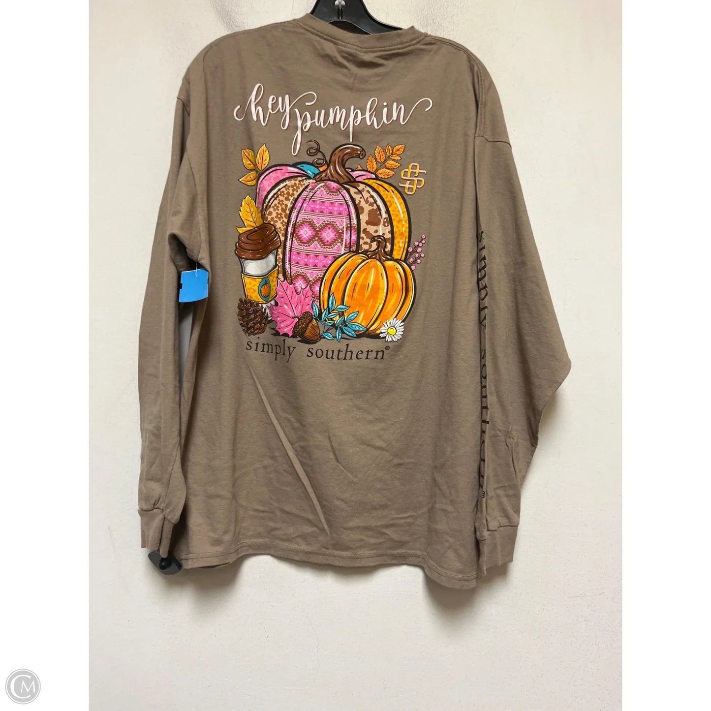 Top Long Sleeve Basic By Simply Southern In Brown, Size: Xl
