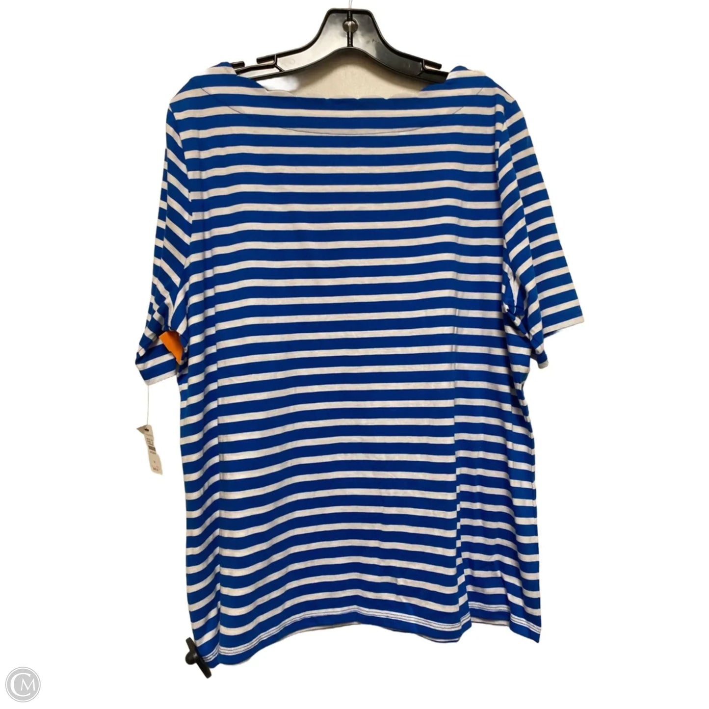 Top Short Sleeve By Talbots In Striped Pattern, Size: 1x