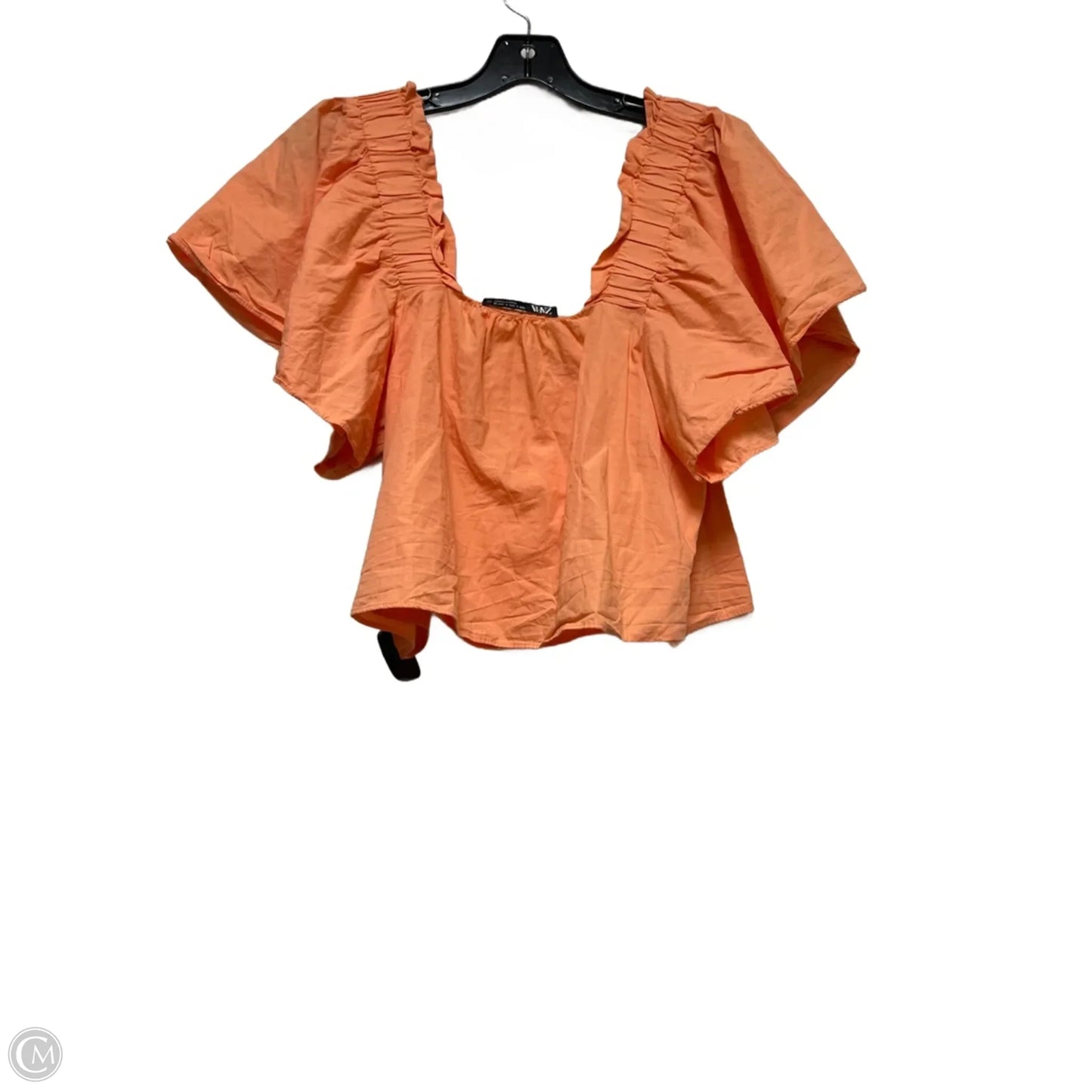 Top Short Sleeve By Zara In Orange, Size: L