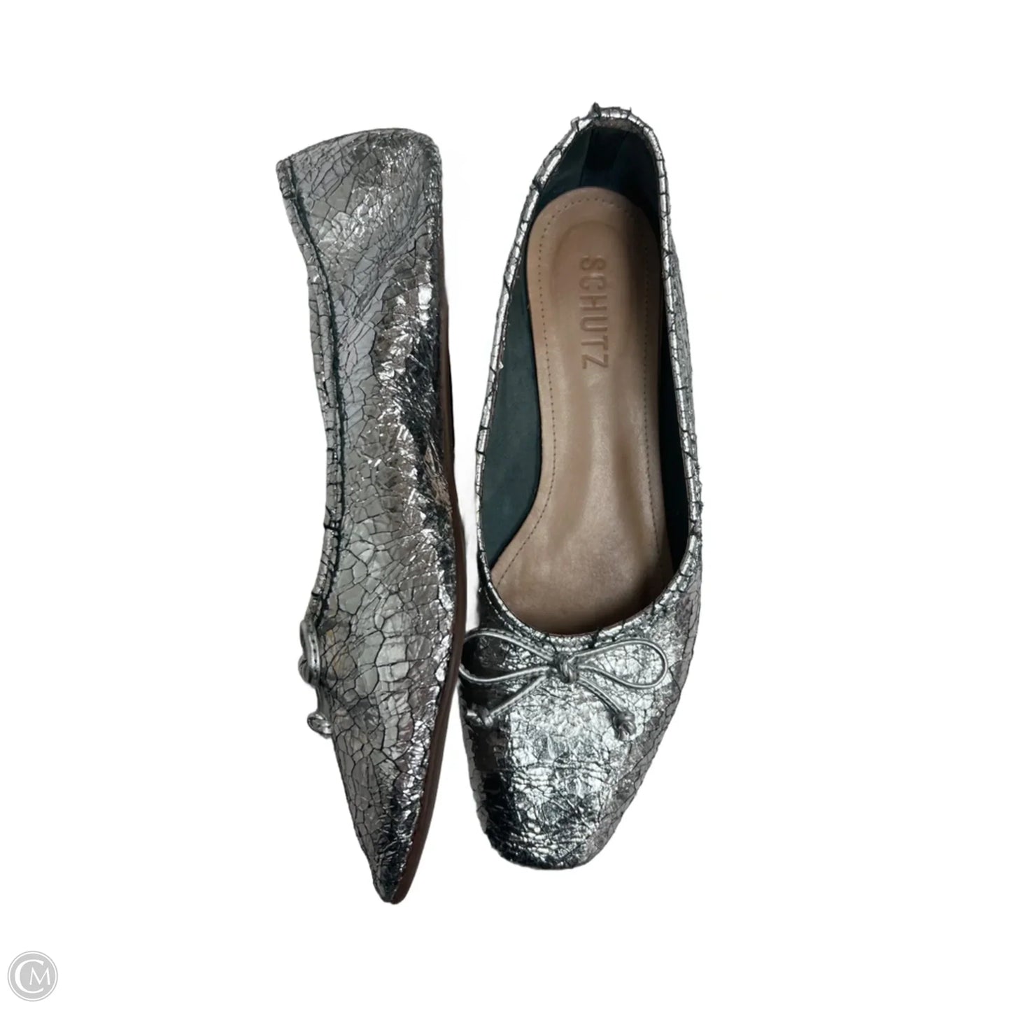 Shoes Flats By Schutz In Silver, Size: 6