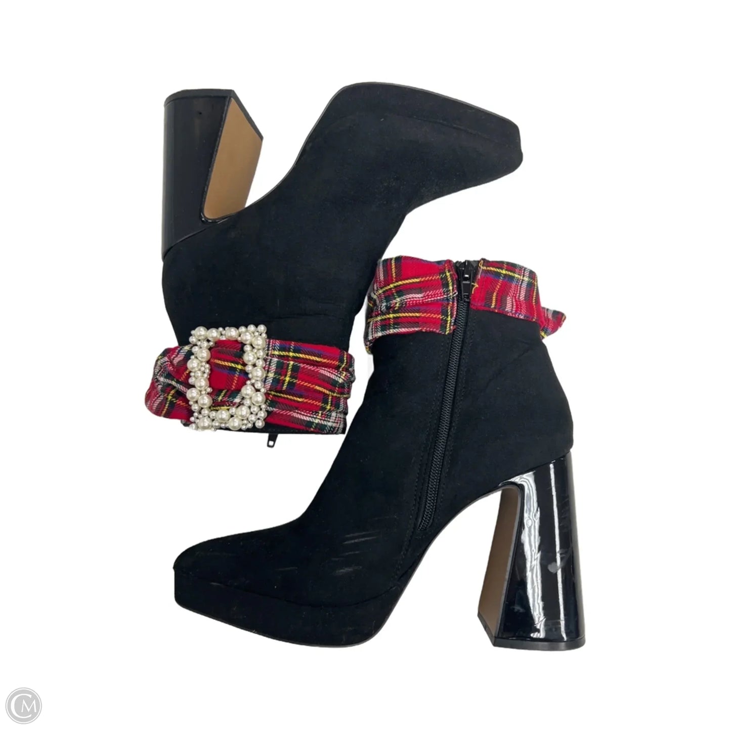 Boots Ankle Heels By Betsey Johnson In Black, Size: 7