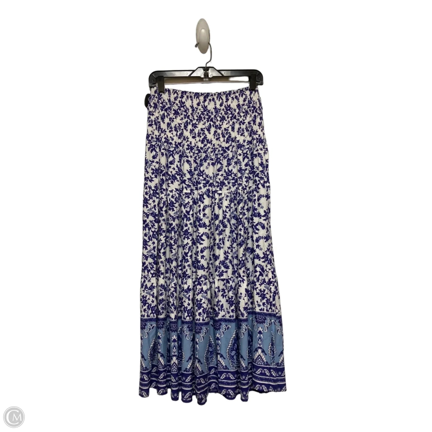 Skirt Maxi By Clothes Mentor In Blue & White, Size: 8