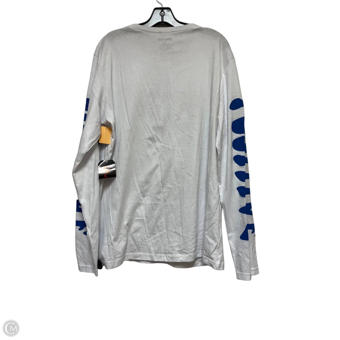 Top Long Sleeve Basic By Clothes Mentor In Blue & White, Size: 1x