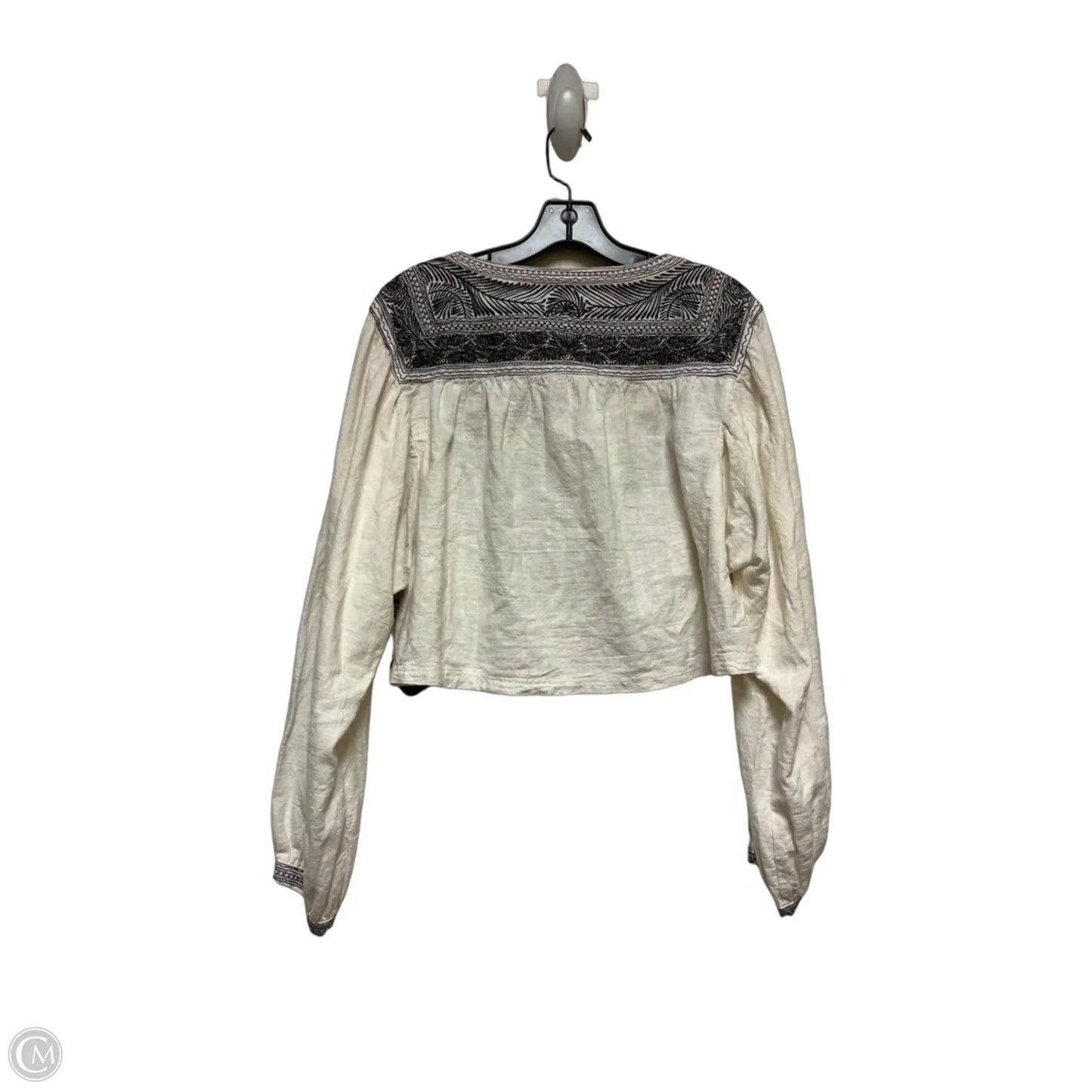 Top Long Sleeve By Free People In Brown & Cream, Size: S