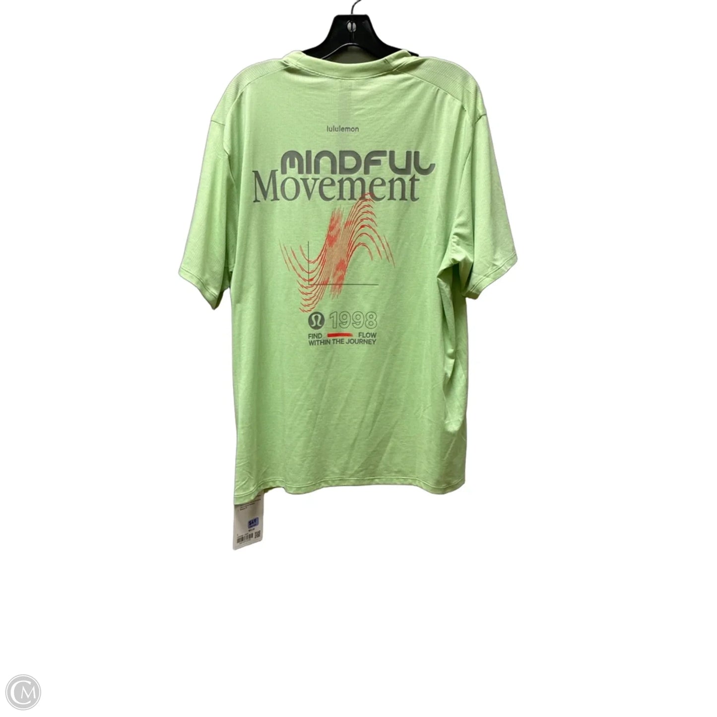 Athletic Top Short Sleeve By Lululemon In Green, Size: L