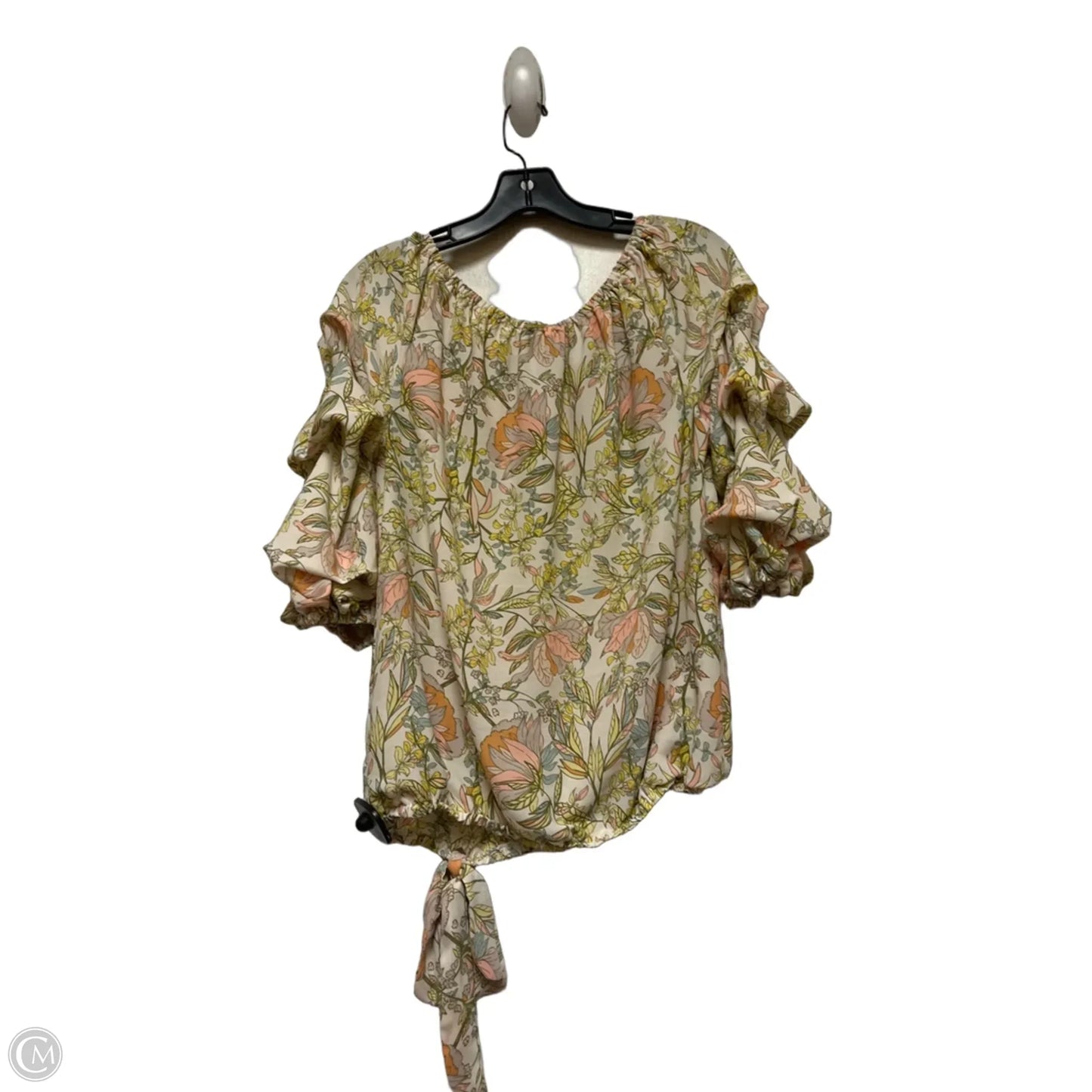 Top Short Sleeve By Cece In Floral Print, Size: S