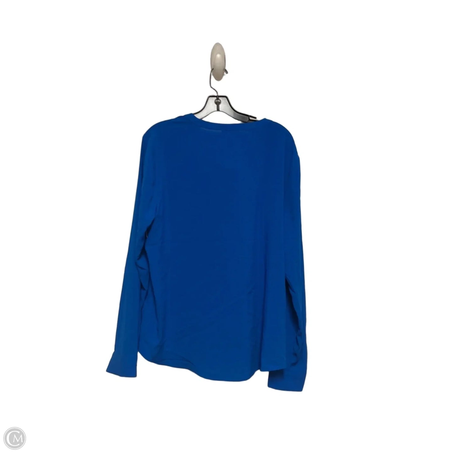 Top Long Sleeve By Calvin Klein In Blue, Size: Xl