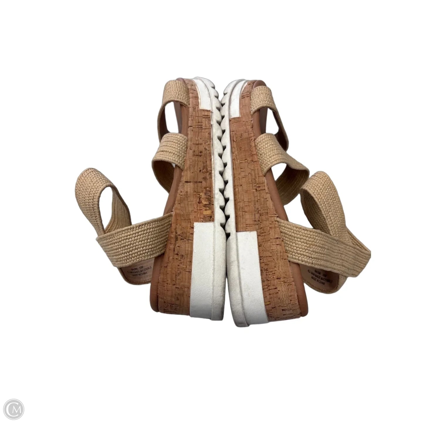 Sandals Heels Wedge By Cushionaire In Tan, Size: 10