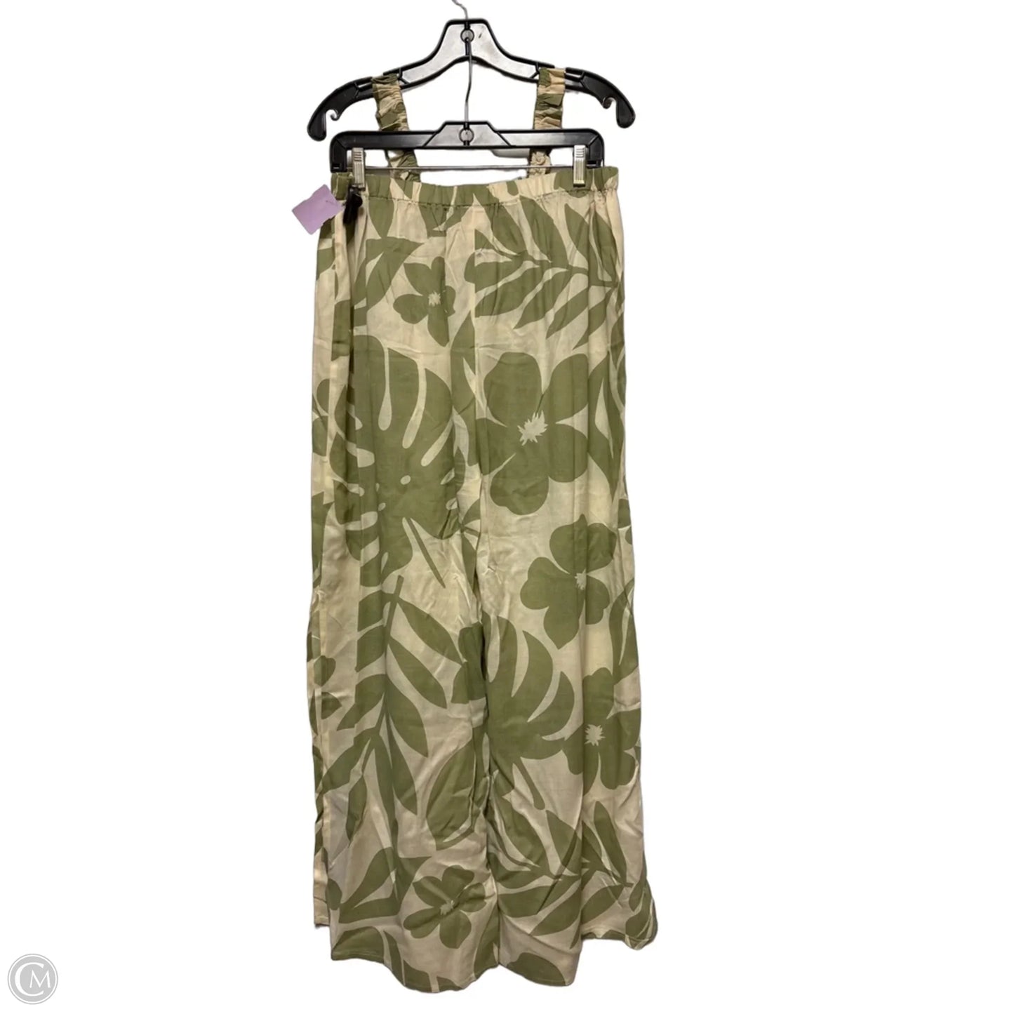 Pants Set 2pc By Clothes Mentor In Cream & Green, Size: 12
