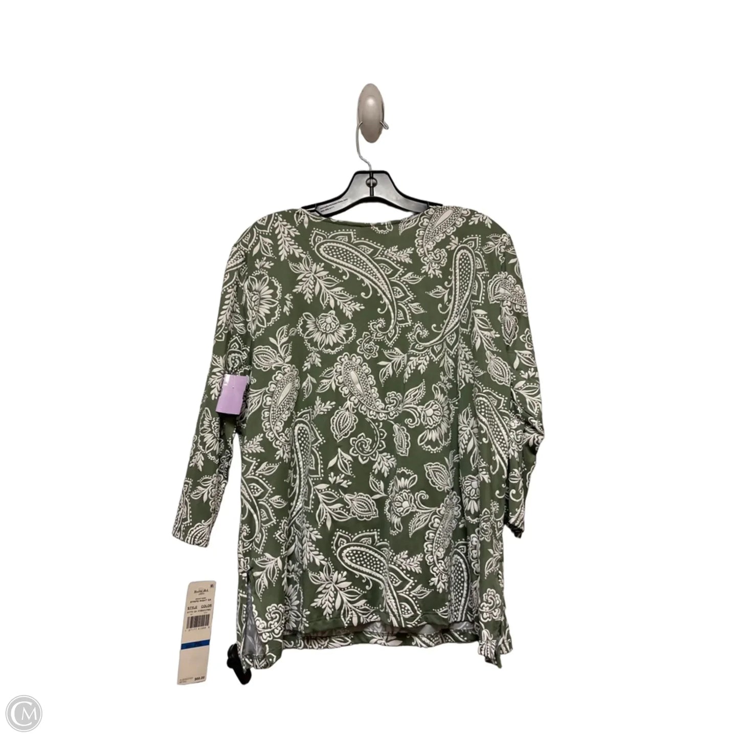 Top Short Sleeve By Ruby Rd In Green & White, Size: Xlp