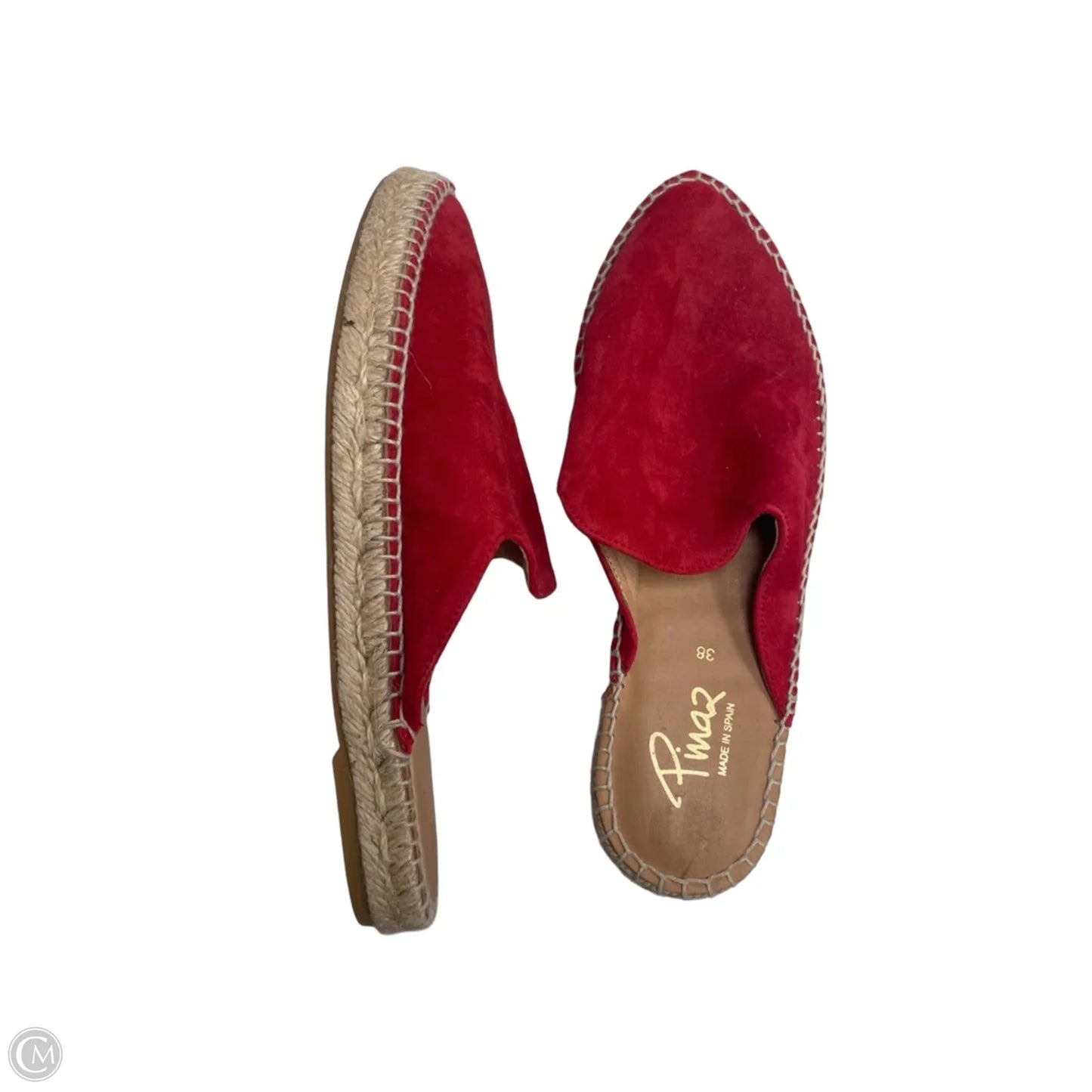 Sandals Flats By Clothes Mentor In Red & Tan, Size: 8