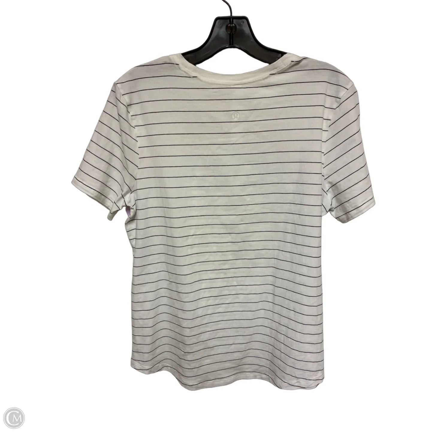 Athletic Top Short Sleeve By Lululemon In Striped Pattern, Size: 8