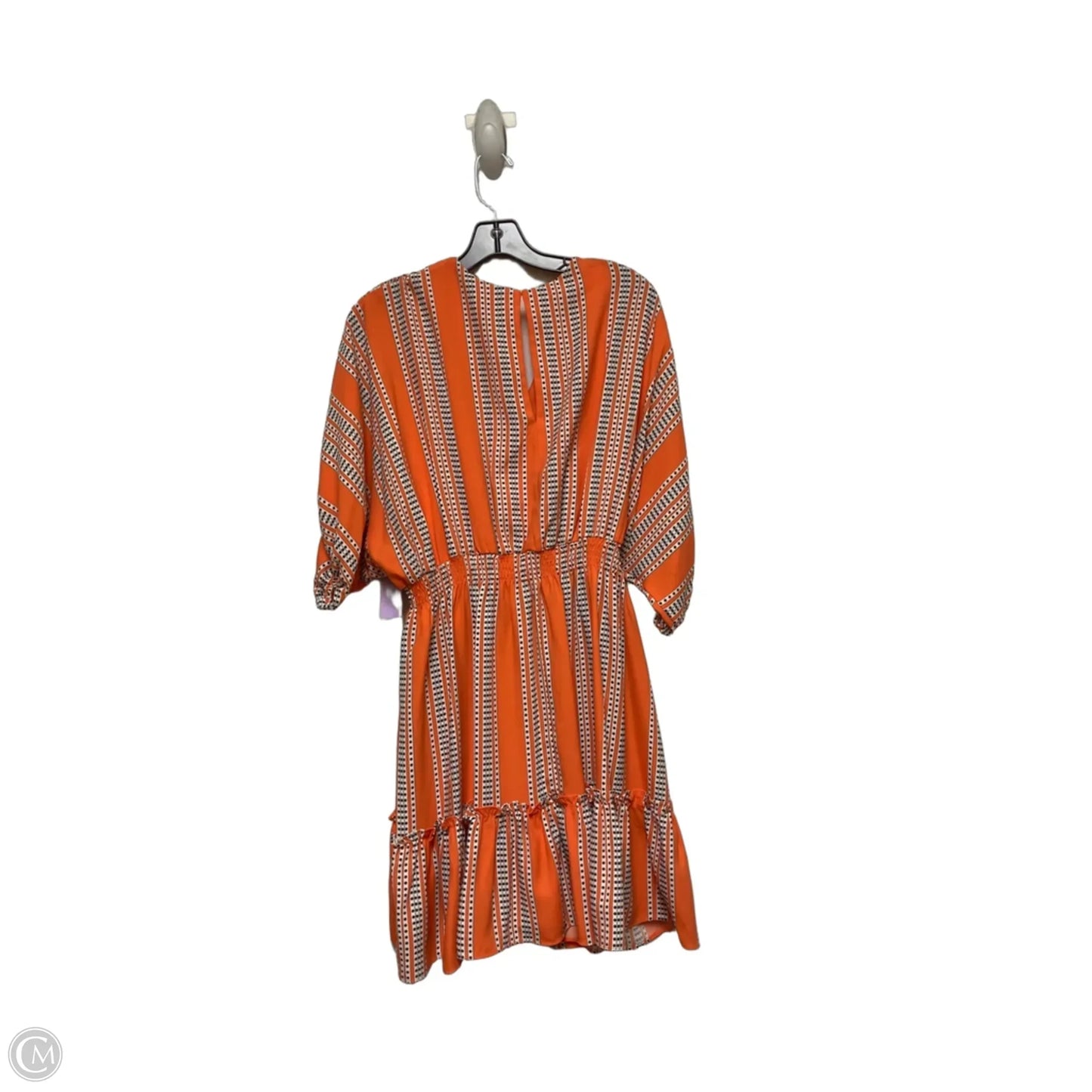 Dress Casual Short By Taylor In Orange & White, Size: M