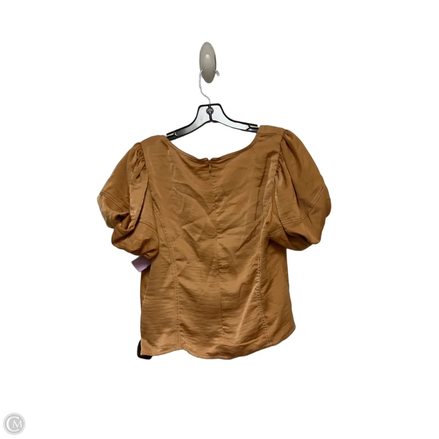 Top Short Sleeve By Dkny In Tan, Size: M