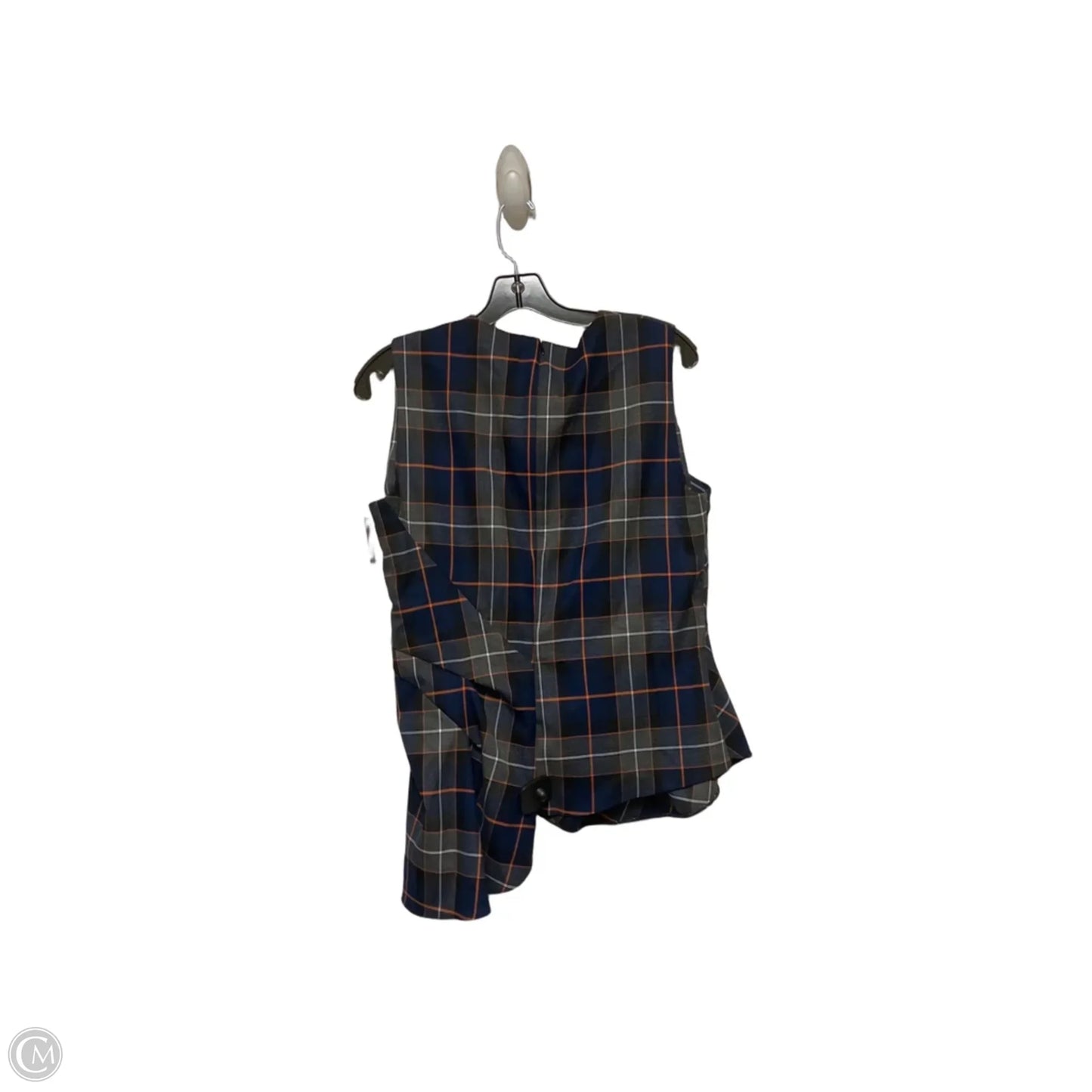 Top Sleeveless By Zara Women In Plaid Pattern, Size: L