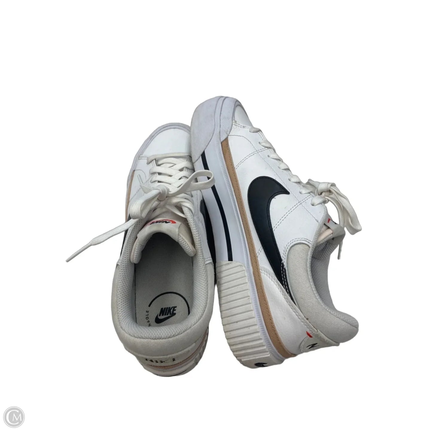 Shoes Sneakers By Nike In Tan & White, Size: 9