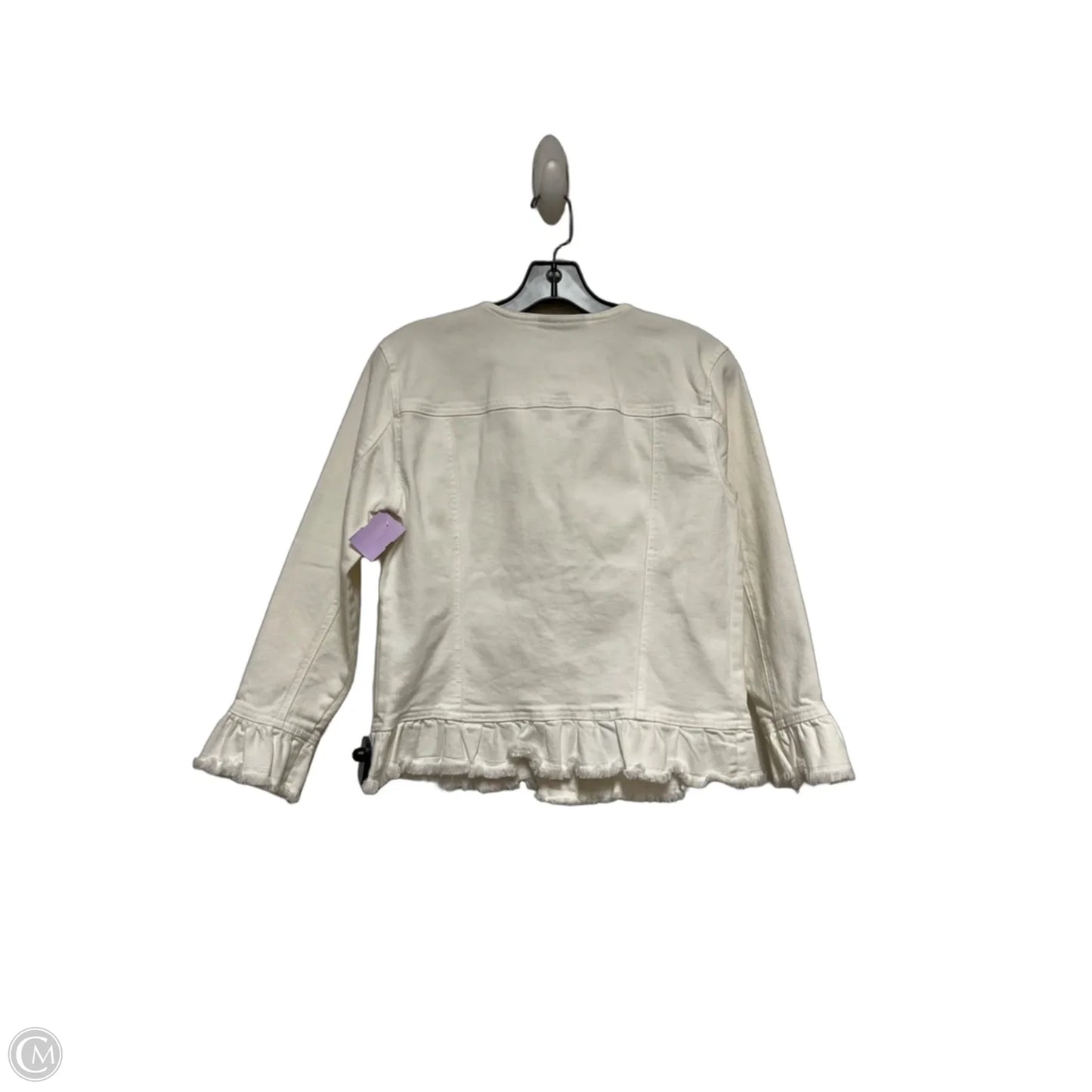 Jacket Denim By Charter Club In White Denim, Size: Xs