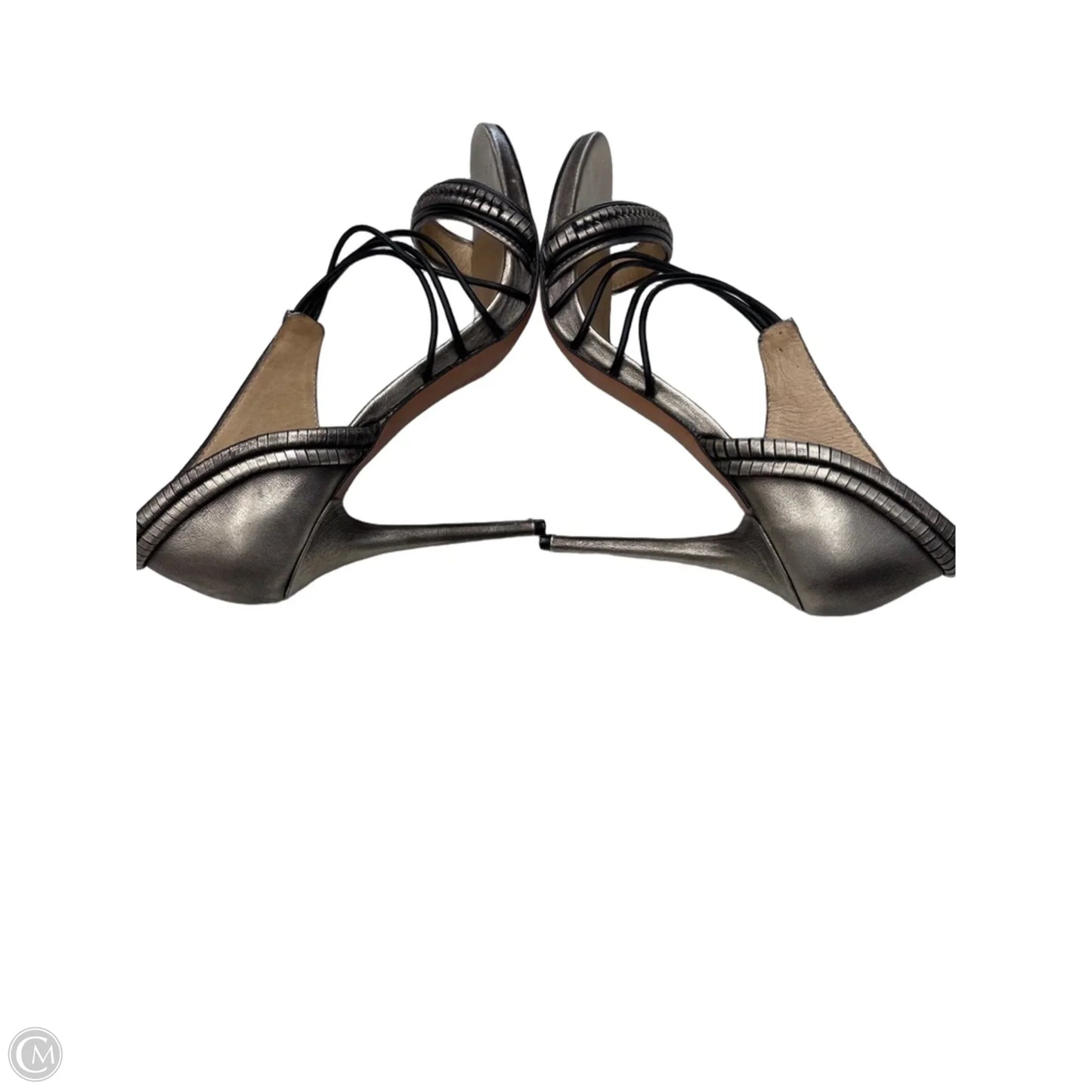 Sandals Heels Stiletto By Lamb In Silver, Size: 10