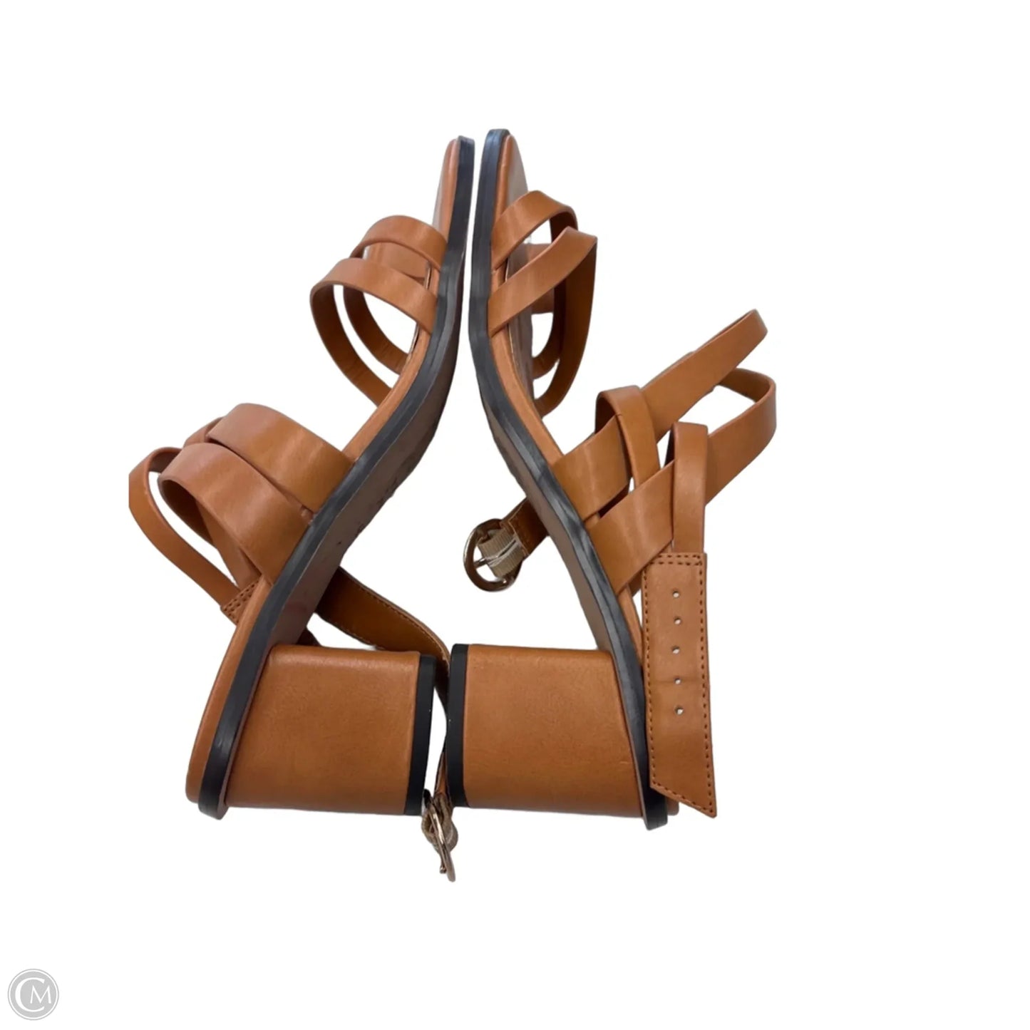 Sandals Heels Block By Bcbgeneration In Tan, Size: 9.5