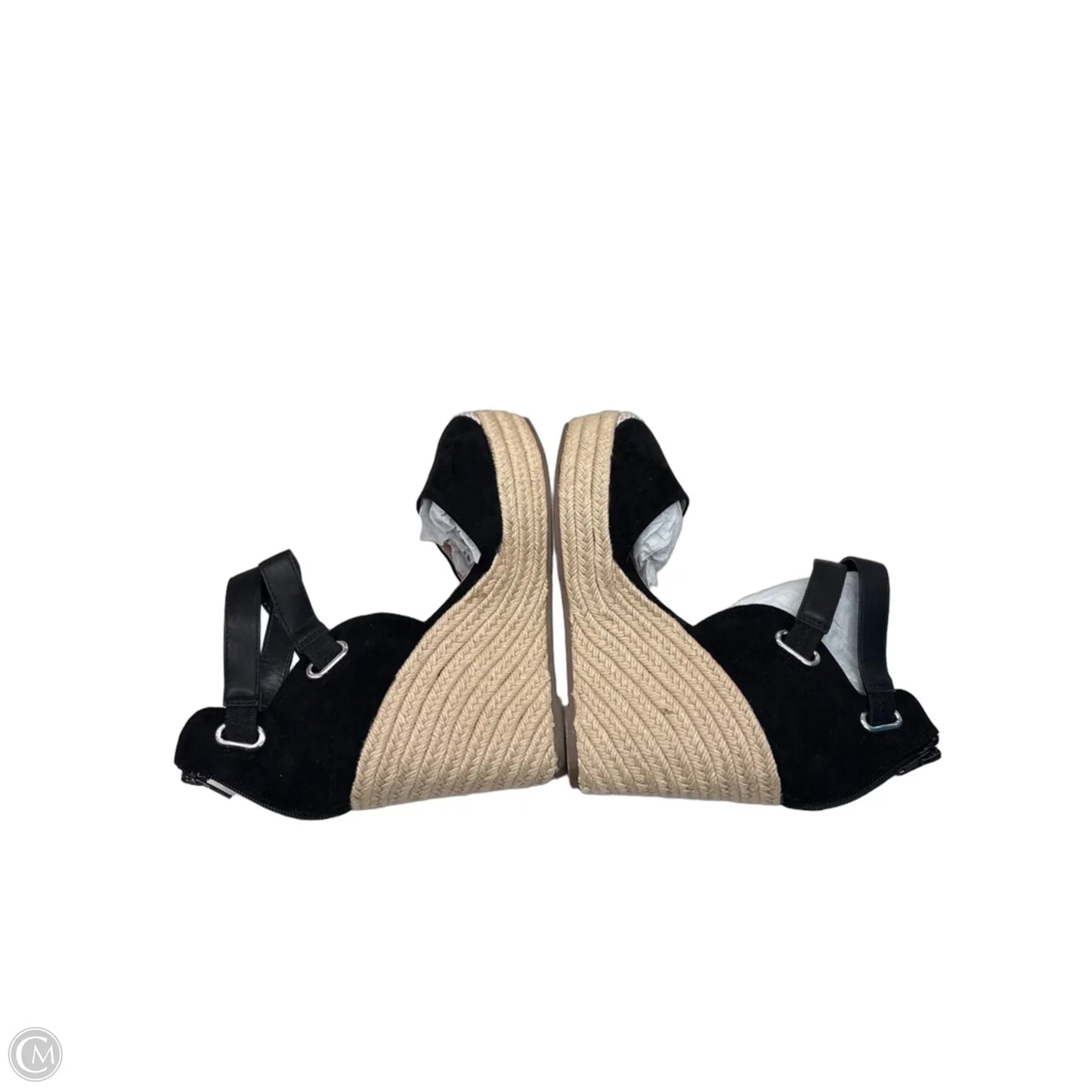 Shoes Heels Wedge By Clothes Mentor In Black & Tan, Size: 8.5