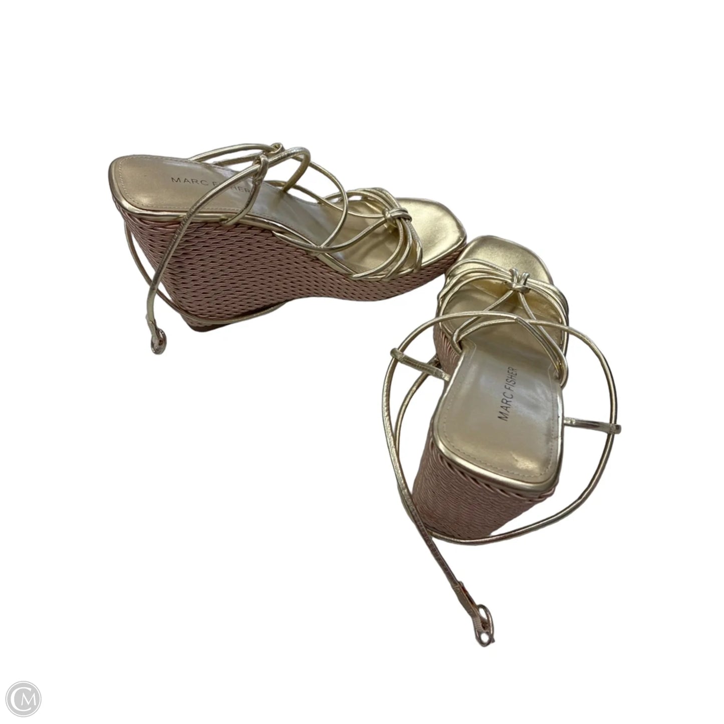 Sandals Heels Wedge By Marc Fisher In Gold, Size: 9