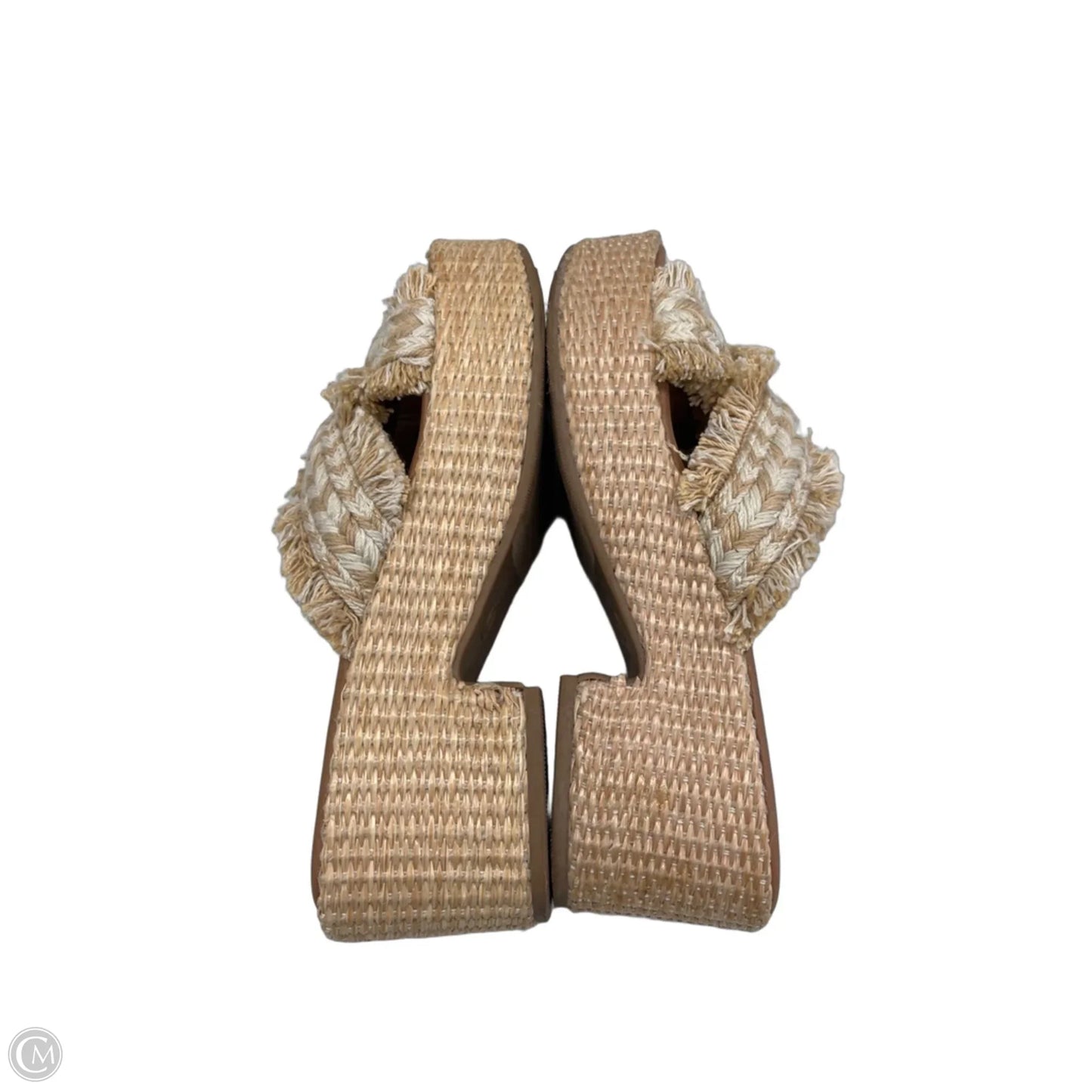 Sandals Heels Block By Universal Thread In Tan & White, Size: 6.5