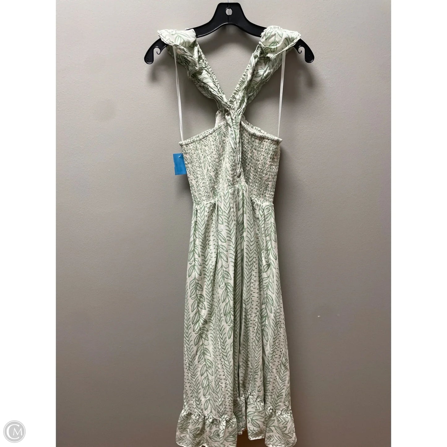 Dress Casual Midi By Sail To Sable In Green & Tan, Size: M