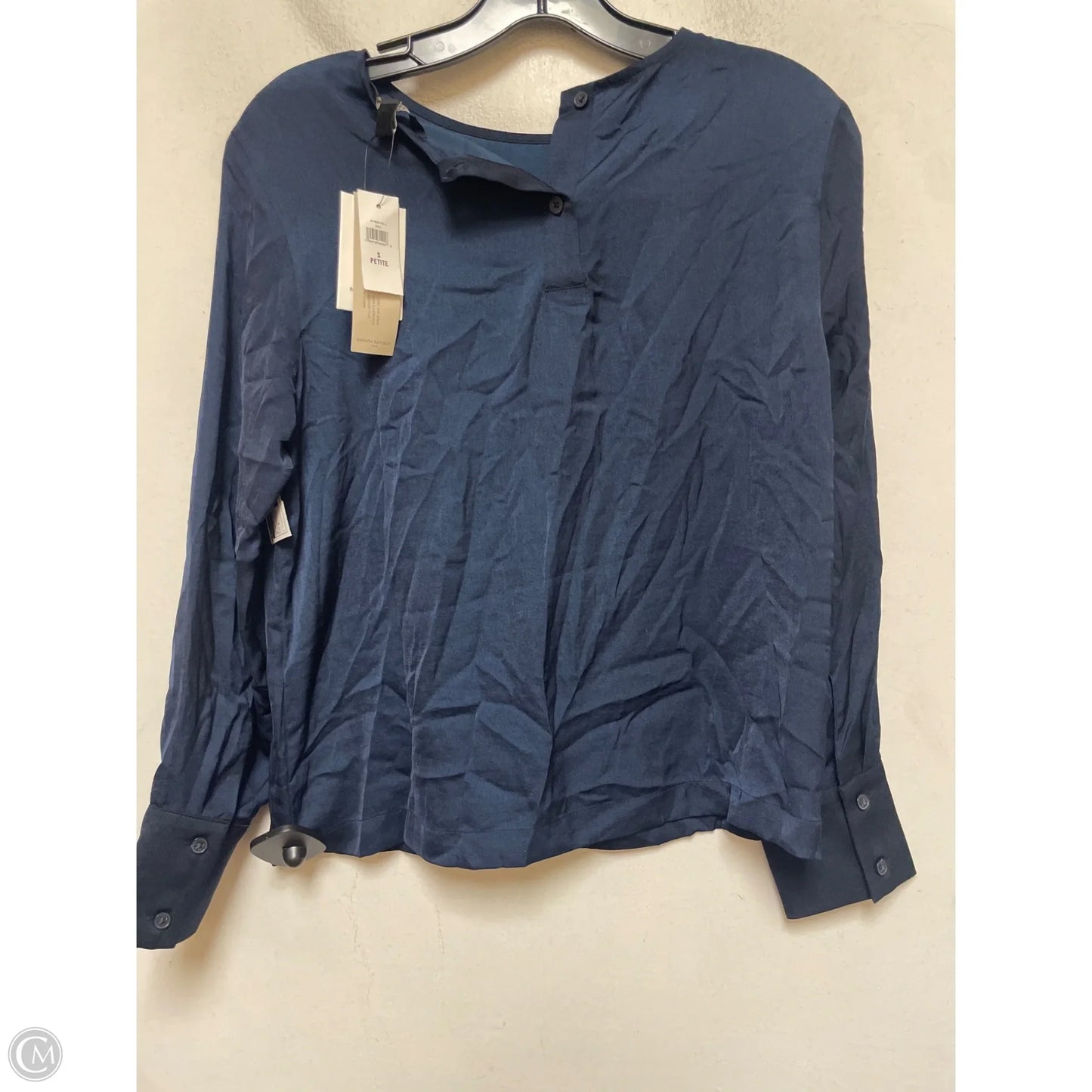 Top Long Sleeve By Banana Republic In Blue, Size: S