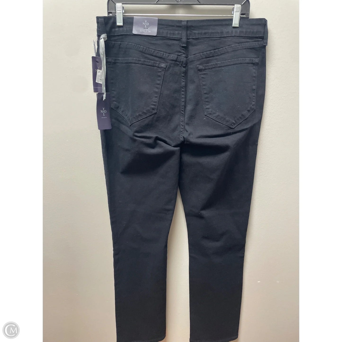 Jeans Straight By Not Your Daughters Jeans In Black Denim, Size: 14
