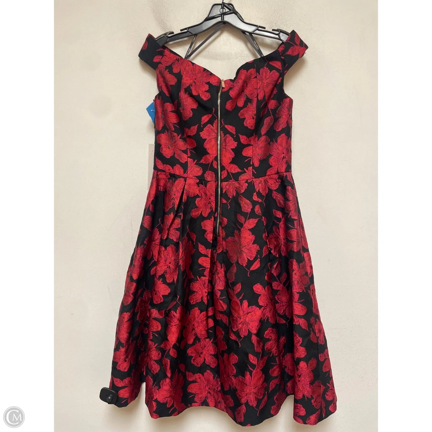 Dress Casual Midi By Calvin Klein In Black & Red, Size: M