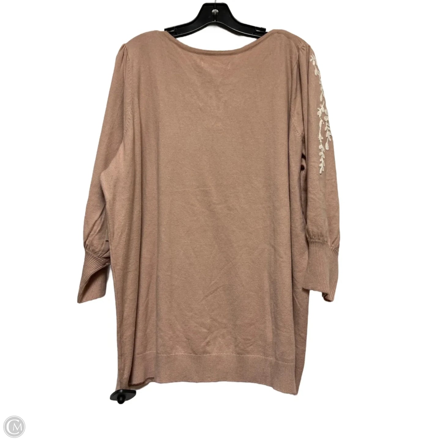 Top Long Sleeve By Clothes Mentor In Tan, Size: 2x