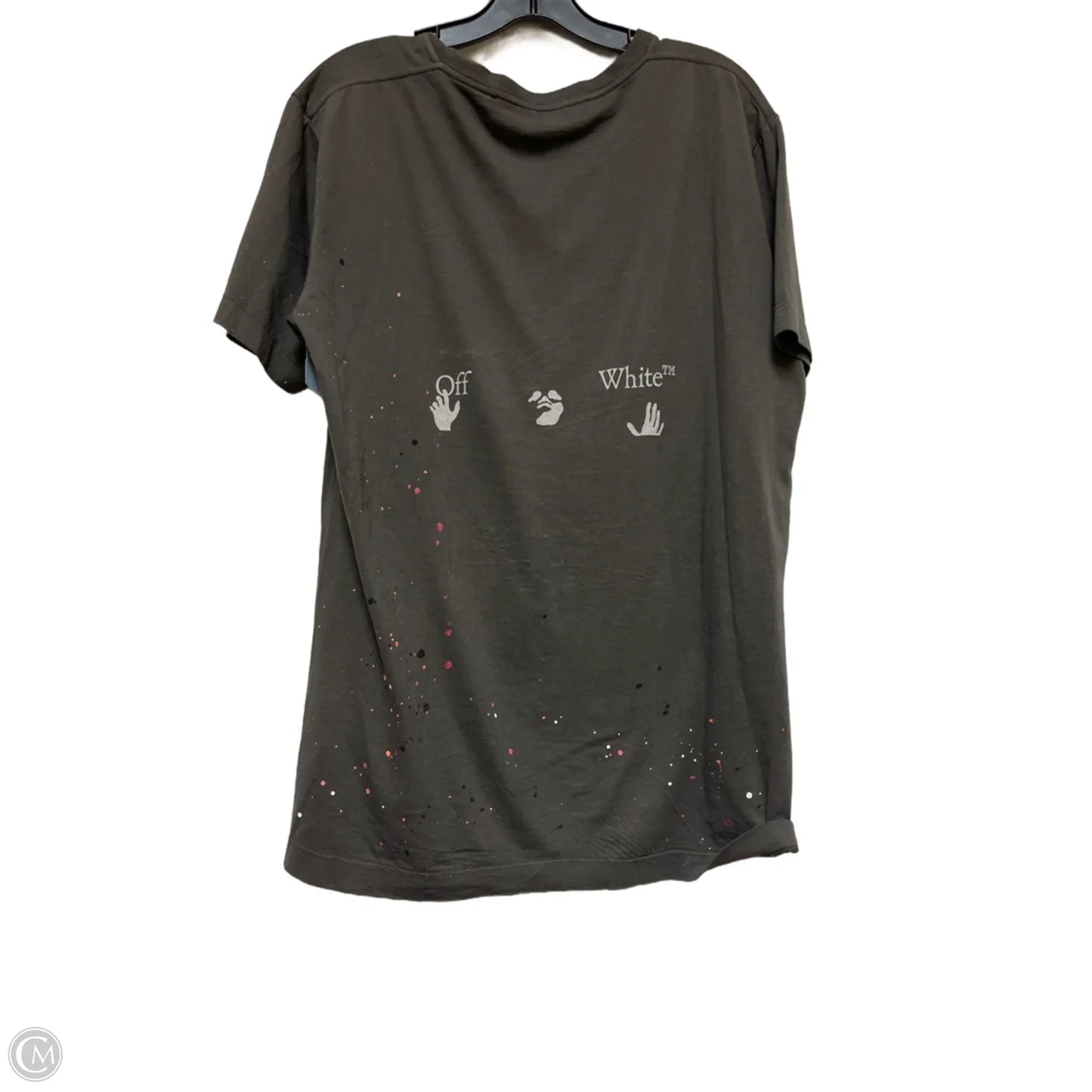 Top Short Sleeve Luxury Designer By Off-white In Grey, Size: M