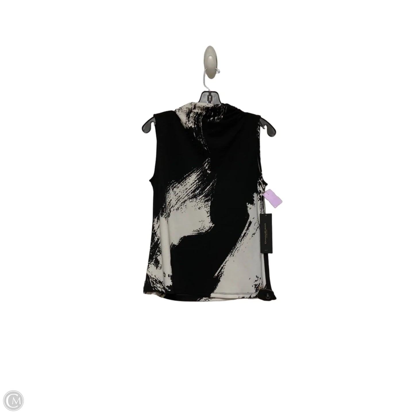 Top Sleeveless By Donna Karan In Black & White, Size: M